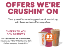 Dunkin’ Rewards Offers for February 2024